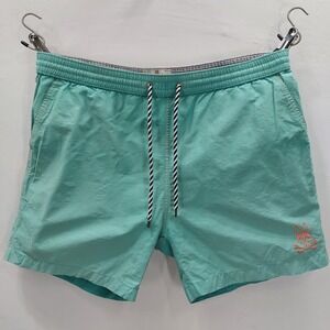 Psycho Bunny Swim Trunks Men's Medium Teal Board Shorts Swimwear Surfing